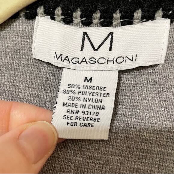 Magaschoni Grey Open Front Long Line Cardigan Sweater Duster Womens M Coatigan - Picture 2 of 8